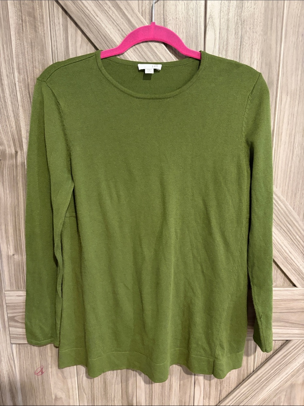 J. Jill Olive Green Long-Sleeve Crewneck Top